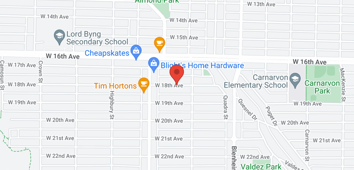 map of 3537 W 18TH AVENUE